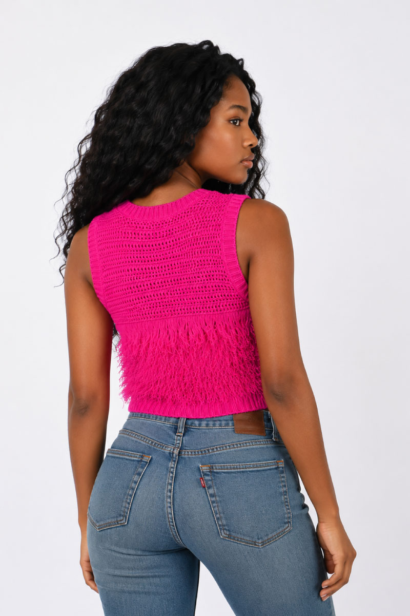 Value Furry Hem Crochet Tops - Image 2