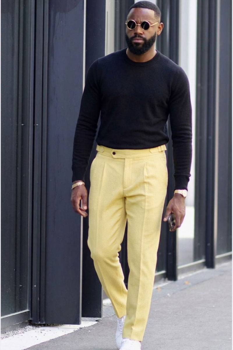 Yellow Pleated Pants - Image 2