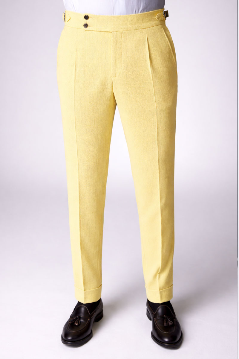 Yellow Pleated Pants - Image 3
